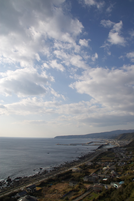 室戸市街と海と空と