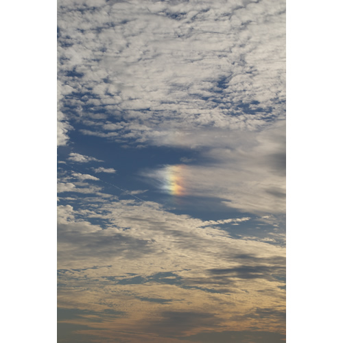 夕焼け空に浮かんだ虹