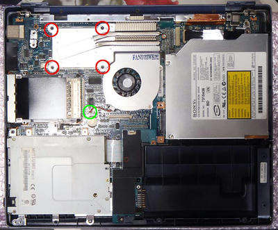 VAIO PCG-FR33の分解|CPU FANを外す