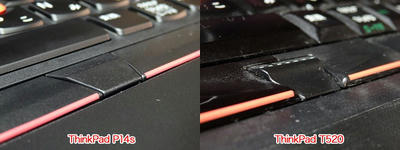 ThinkPad P14sの左右クリックボタンとセンターボタン
