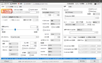 ThinkPad P14s Aviutlエンコードの内容