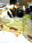 ケーキ。切断。