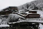 地獄谷の雪景色と後楽館
