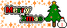 メッセージ素材_MerryXmas3ツリー＆雪だるま