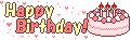 誕生日用素材_HappyBirthdayピンク&times;黄色