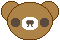 デコメ素材_クマ瞬き(茶色(濃))