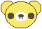 デコメ素材_クマ瞬き(黄色)