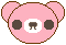 デコメ素材_クマ瞬き(ピンク)