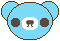 デコメ素材_クマ瞬き(水色)