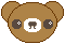 デコメ素材_クマ目がハート(茶色(濃))