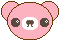 デコメ素材_クマ目がハート(ピンク)
