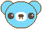 デコメ素材_クマ目がハート(水色)