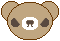 デコメ素材_クマ怒り(茶色(薄))