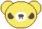 デコメ素材_クマ怒り(黄色)