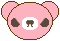 デコメ素材_クマ怒り(ピンク)