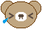デコメ素材_クマ泣き(茶色(薄))