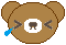 デコメ素材_クマ泣き(茶色(濃))