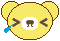 デコメ素材_クマ泣き(黄色)