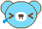 デコメ素材_クマ泣き(水色)
