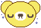 デコメ素材_クマ眠い(黄色)