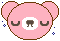 デコメ素材_クマ眠い(ピンク)