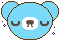 デコメ素材_クマ眠い(水色)