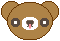 デコメ素材_クマびっくり(茶色(濃))