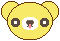 デコメ素材_クマびっくり(黄色)