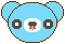 デコメ素材_クマびっくり(水色)