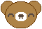 デコメ素材_クマにこにこ(茶色(濃))