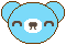 デコメ素材_クマにこにこ(水色)