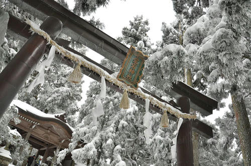 京都　愛宕山　清滝　初詣　雪