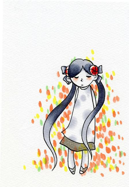 花に埋もれる。