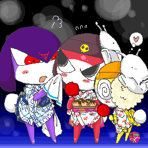 揃いの浴衣。