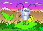 Comic illustration - Glowfly On Leaf