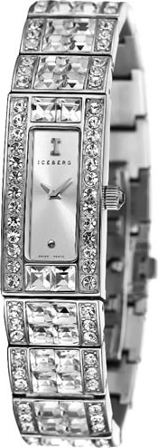 腕時計 ICEBERG アイスバーグ 502 レディースウォッチ (ホワイトシェル文字盤xキュービックジルコニアベルト)