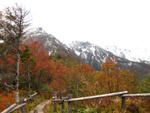 紅葉と雪化粧の大雪山連峰