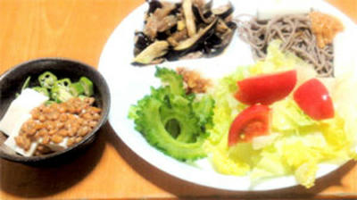 十割蕎麦+山芋+なめたけ