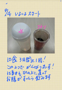 9/4と9/5と9/6 3日間はファストザイムと水のみ