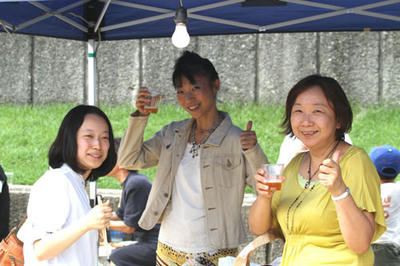 麦音で 乾杯