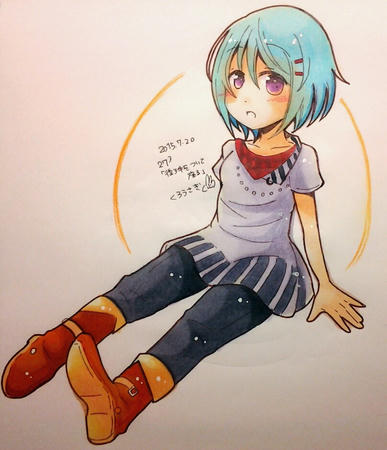 273 後ろ手をついて座る くろうさぎのイラスト制作倉庫 仮