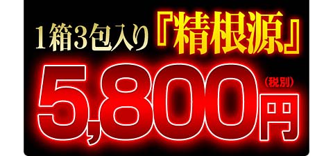 １箱３袋入り精力アップサプリ5800円「精根源」