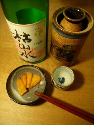 烏魚子片與清酒“枯山水”