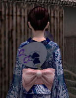 団扇飾り・青（女）