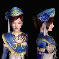 三角木綿帽（女：青）