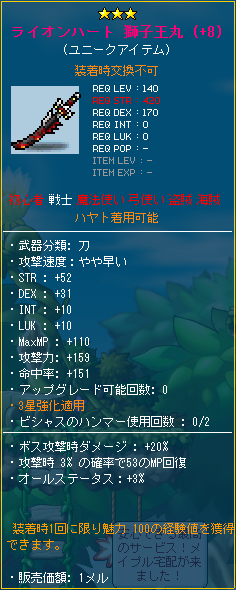 ライオンハート獅子王丸 ユニーク