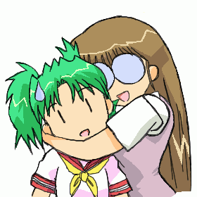 抱きしめられている朝美