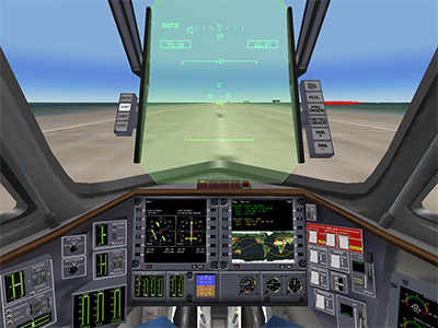 デルタグライダーのバーチャルコックピットビュー