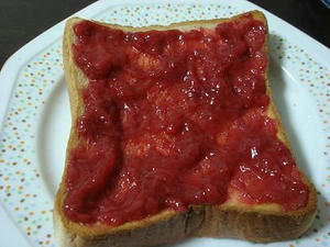 自家製,手作り苺ジャム,熟した苺