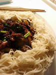【ナスとエリンギのピリ辛炒め素麺添え】 